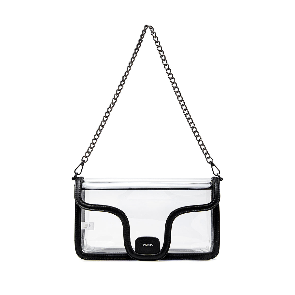 Vicky Black Faux Croc Leather Bag