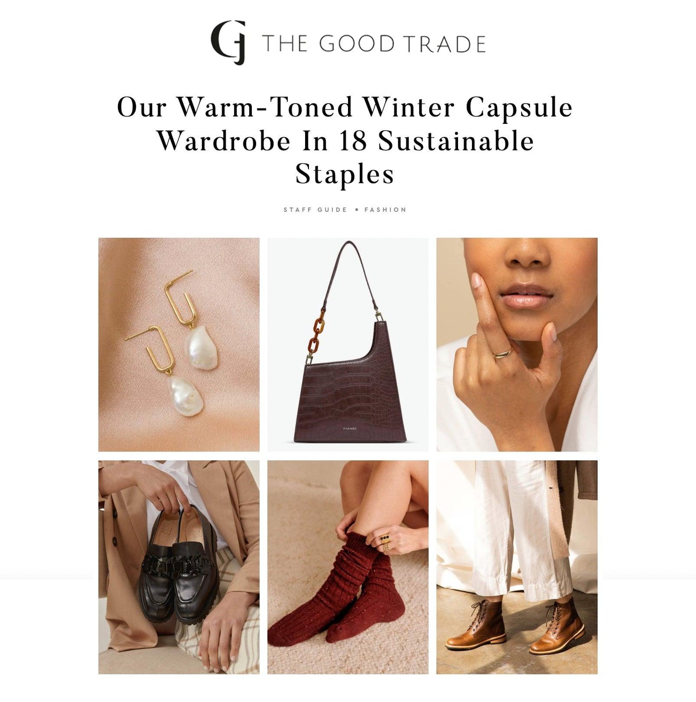 The Good Trade: Our Warm-Toned Winter Capsule Wardrobe In 18 Sustainable Staples - Pixie Mood Vegan Leather Bags