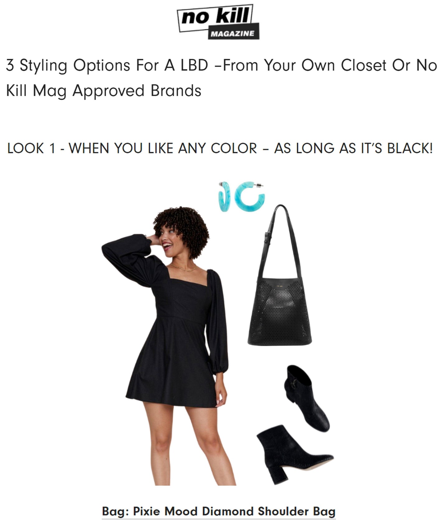 No Kill Mag: 3 Styling Options For A LBD – From Your Own Closet Or No Kill Mag Approved Brand - Pixie Mood Vegan Leather Bags