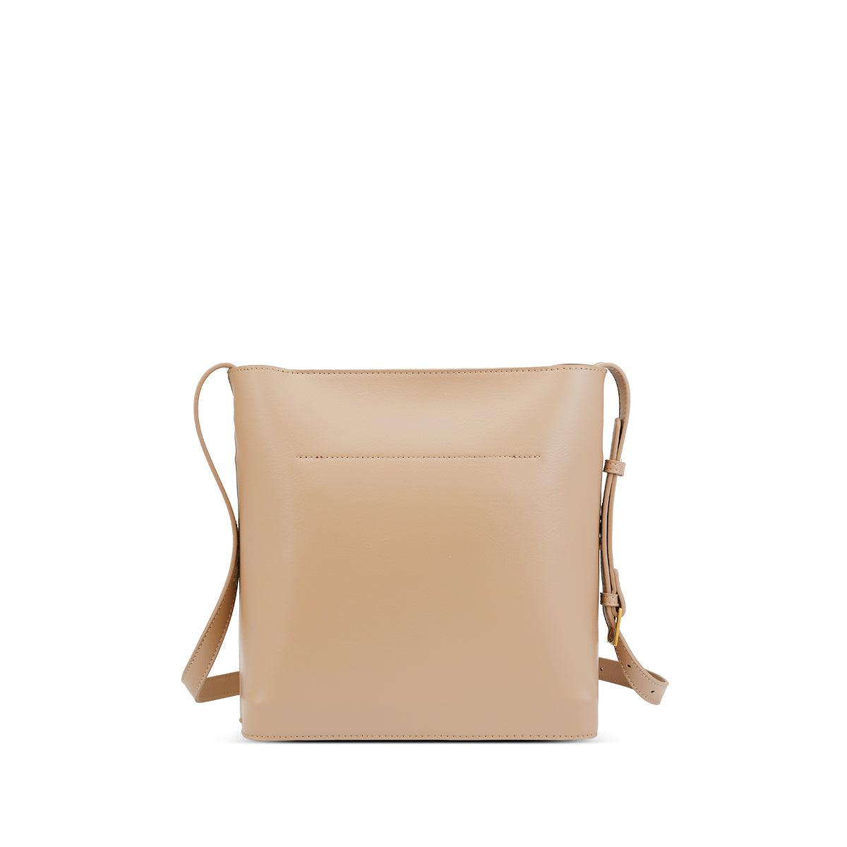 Beige leather crossbody bag best sale